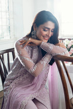 3 Piece Stitched Organza Embroidery Dress - Ready To Wear