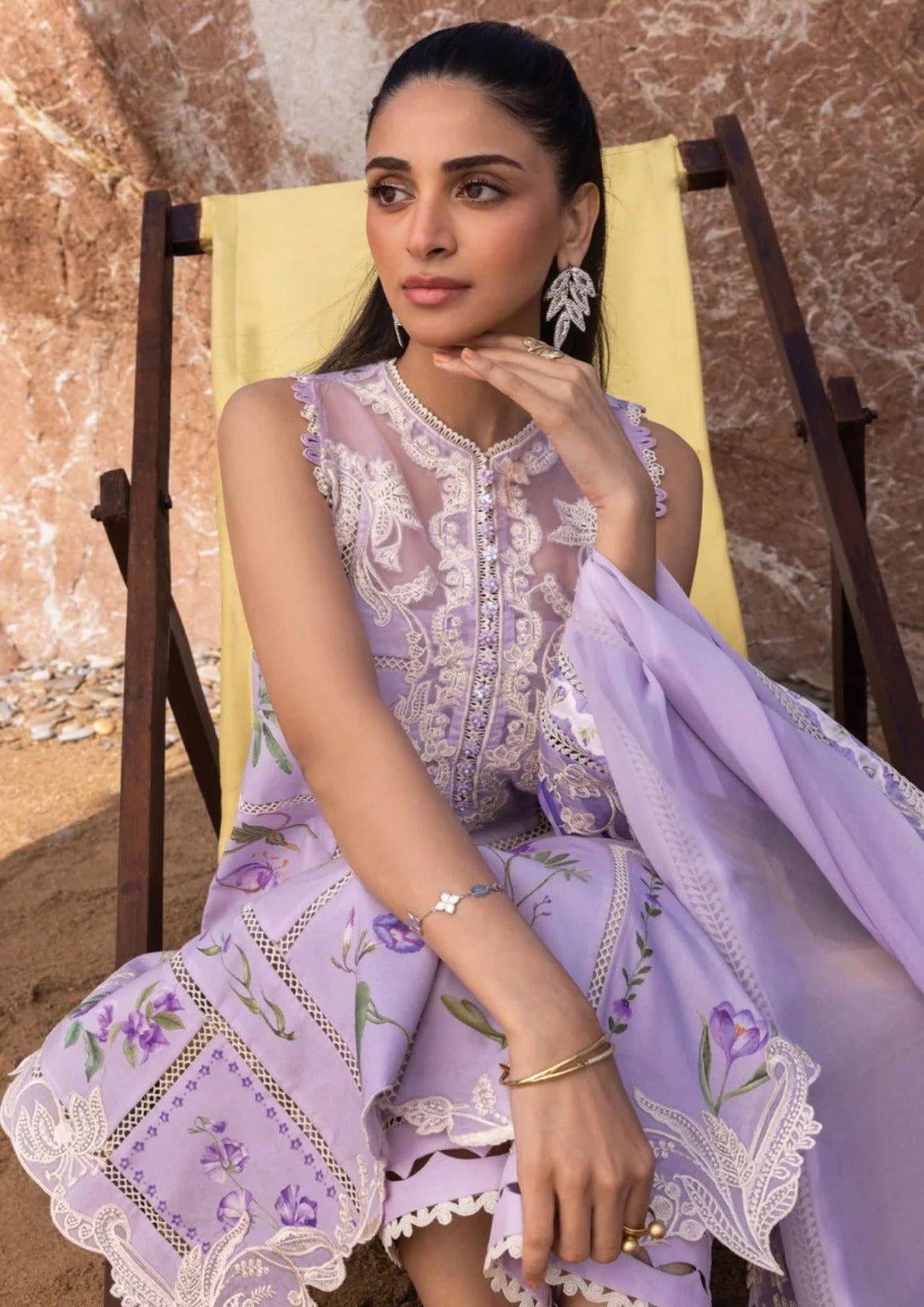 3 Piece Stitched Chikankari Embroidery Dress - Ready To Wear