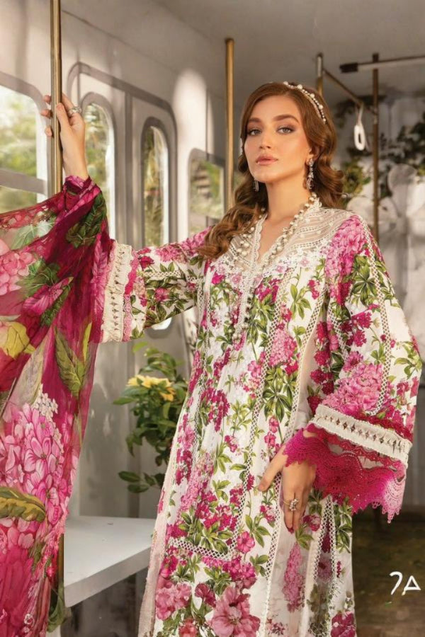 3 Piece Stitched Lawn Dress - Ready To Wear