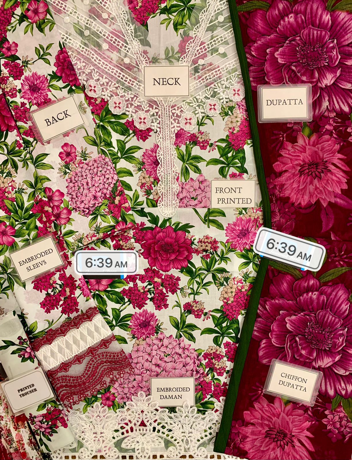 3 Piece Stitched Lawn Dress - Ready To Wear