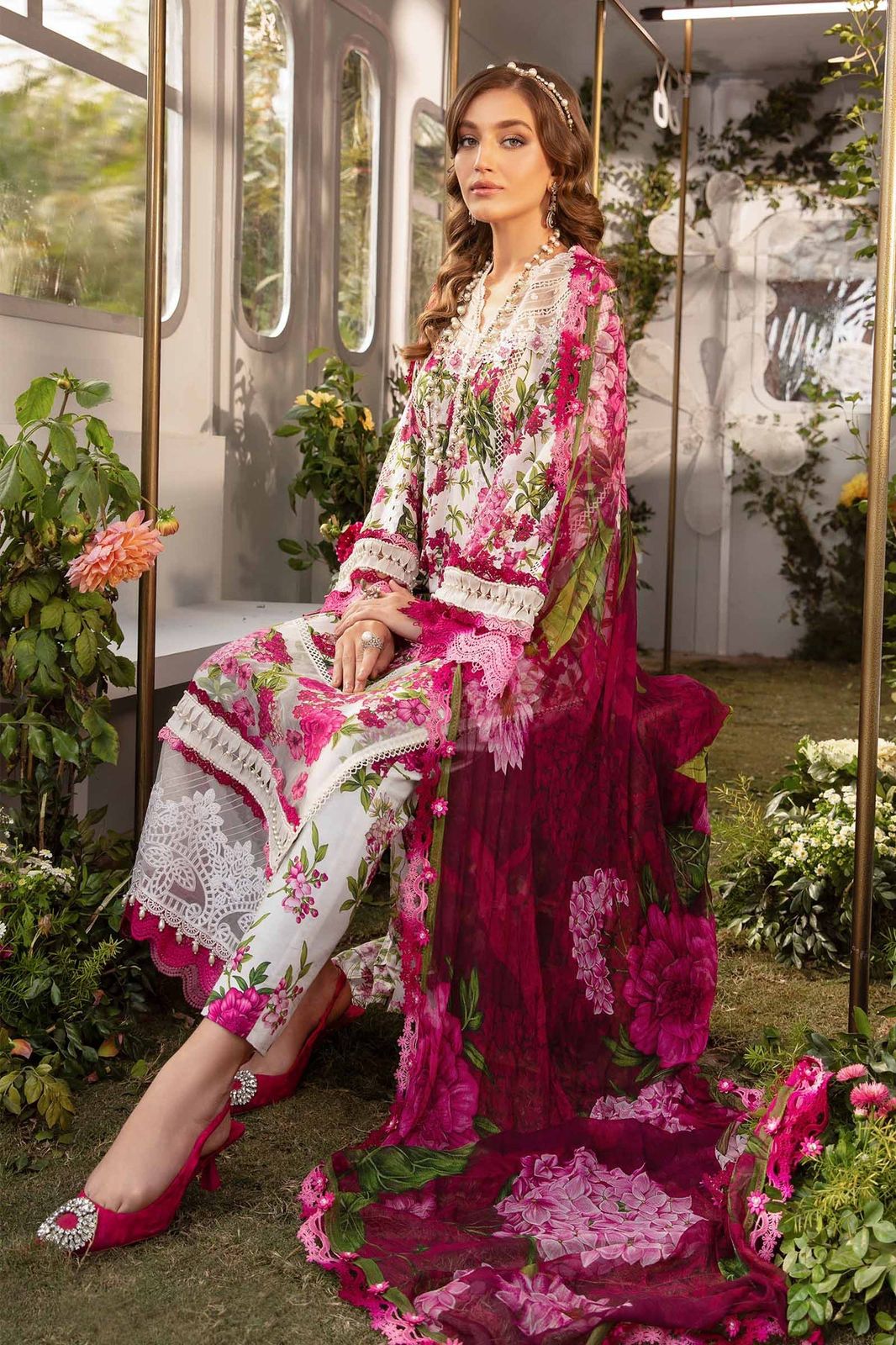 3 Piece Stitched Lawn Dress - Ready To Wear