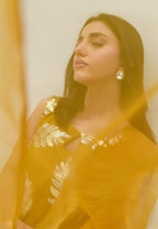 3 Piece Stitched Raw Silk Dress - Ready To Wear