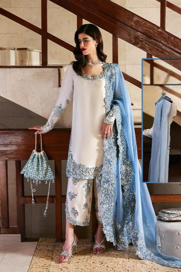 3 Piece Stitched Embroidery Organza Dress - Ready To Wear