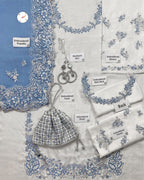 3 Piece Stitched Embroidery Organza Dress - Ready To Wear