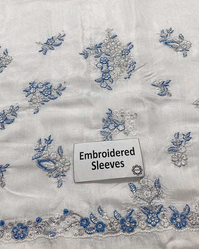 3 Piece Stitched Embroidery Organza Dress - Ready To Wear