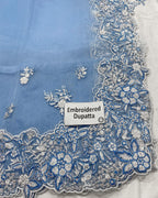 3 Piece Stitched Embroidery Organza Dress - Ready To Wear