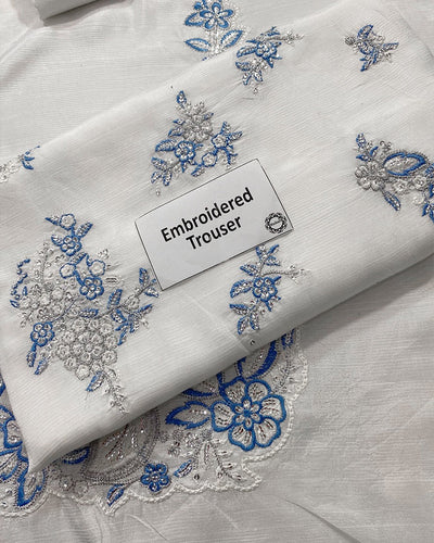 3 Piece Stitched Embroidery Organza Dress - Ready To Wear