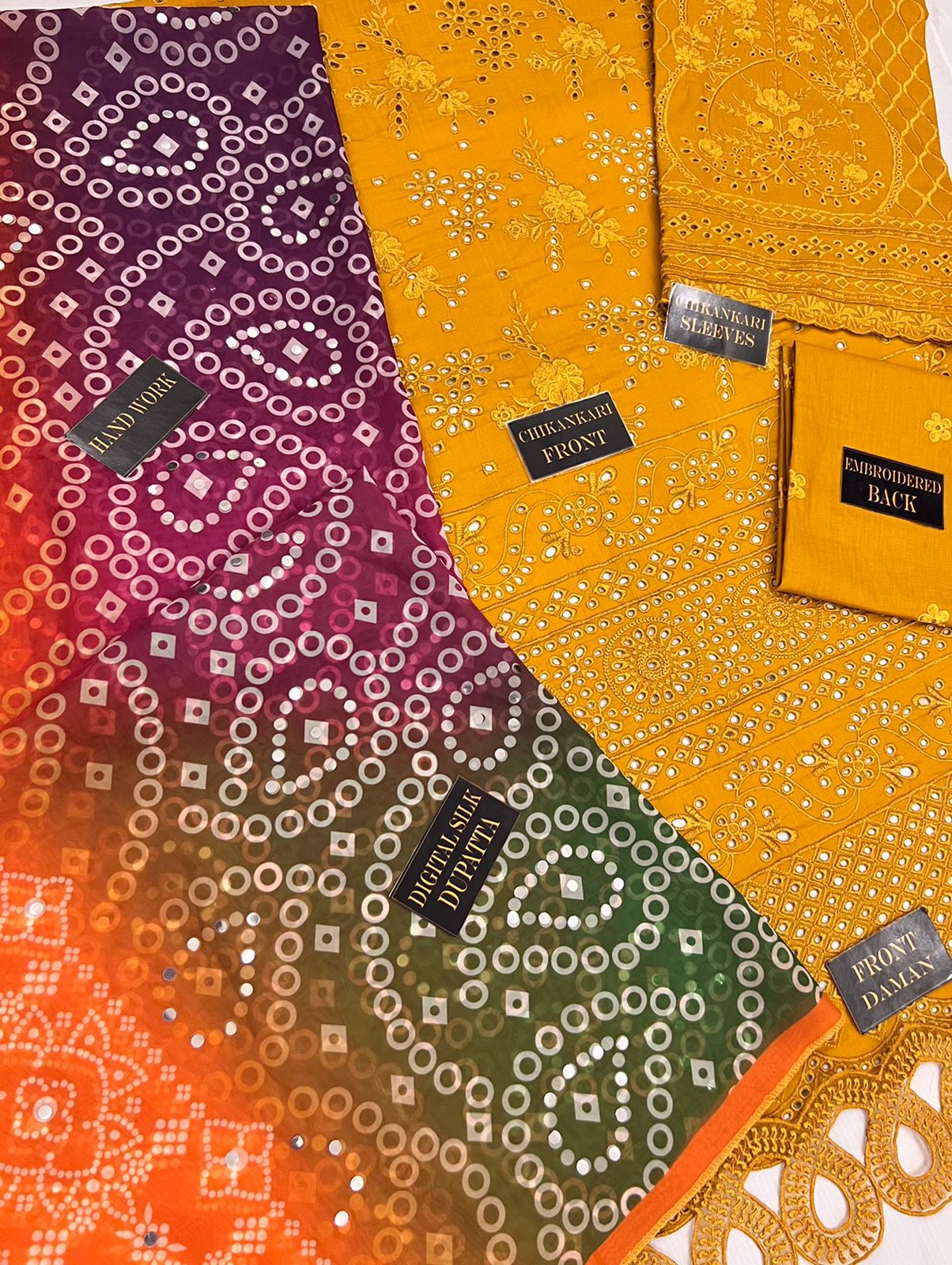 3 Piece Stitched Chikankari Dress - Ready To Wear