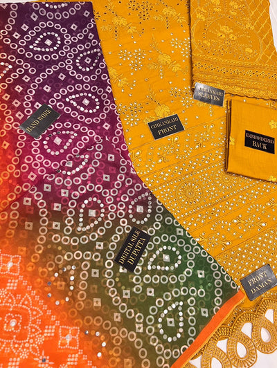 3 Piece Stitched Chikankari Dress - Ready To Wear