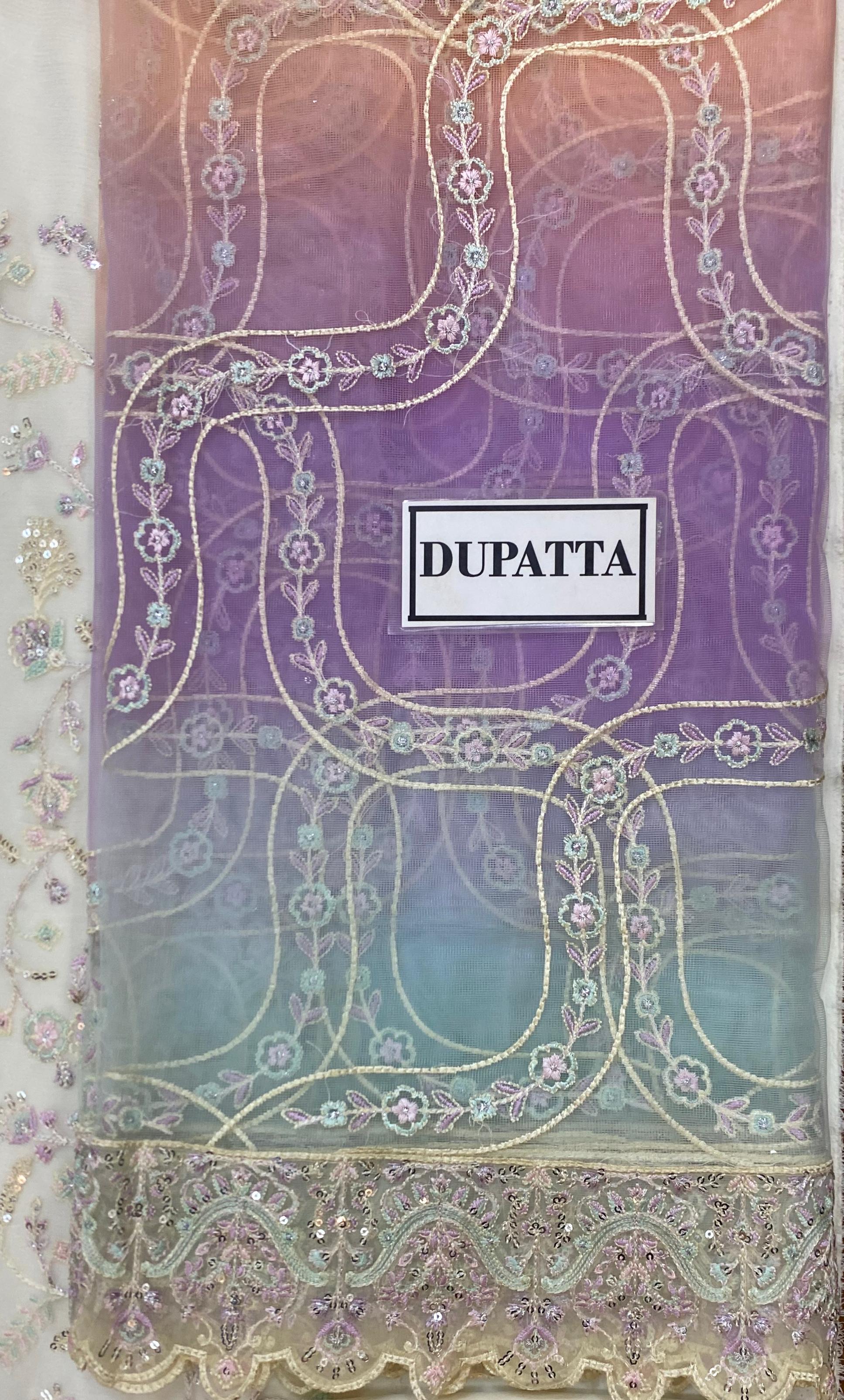 3 Piece Stitched Chiffon Embroidery Dress - Ready To Wear