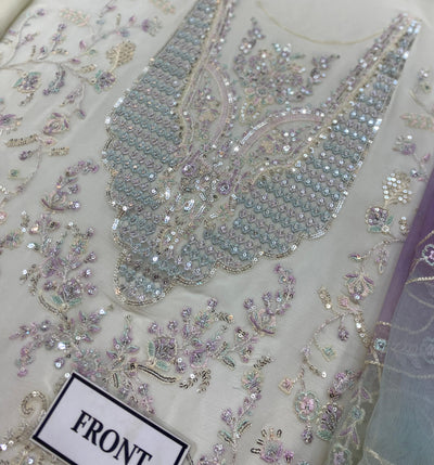 3 Piece Stitched Chiffon Embroidery Dress - Ready To Wear