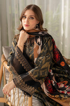 3 Piece Stitched Lawn Suit - Ready To Wear