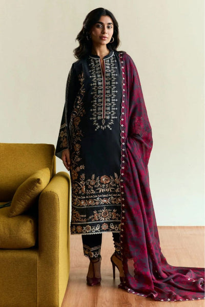 3 Piece Stitched Dhanak Embroidery Suit - Ready To Wear