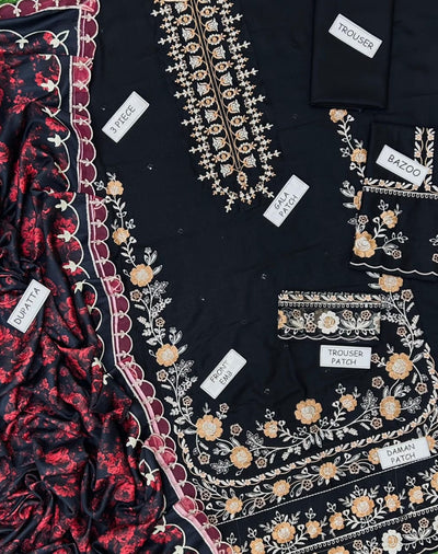 3 Piece Stitched Dhanak Embroidery Suit - Ready To Wear