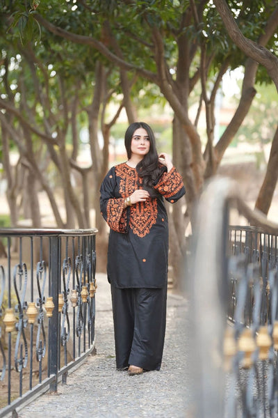 2 Piece Stitched Embroidery Lawn Suit - Ready To Wear