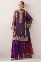 3 Piece Stitched Chiffon Embroidery Dress - Ready To Wear
