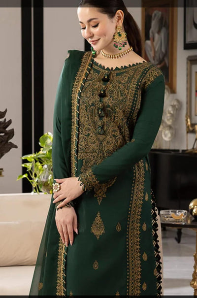 3 Piece Stitched Chiffon Embroidery Dress - Ready To Wear
