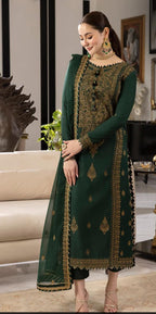 3 Piece Stitched Chiffon Embroidery Dress - Ready To Wear