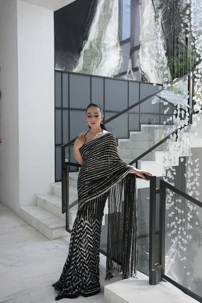 Stitched Chiffon Saare - Ready To Wear