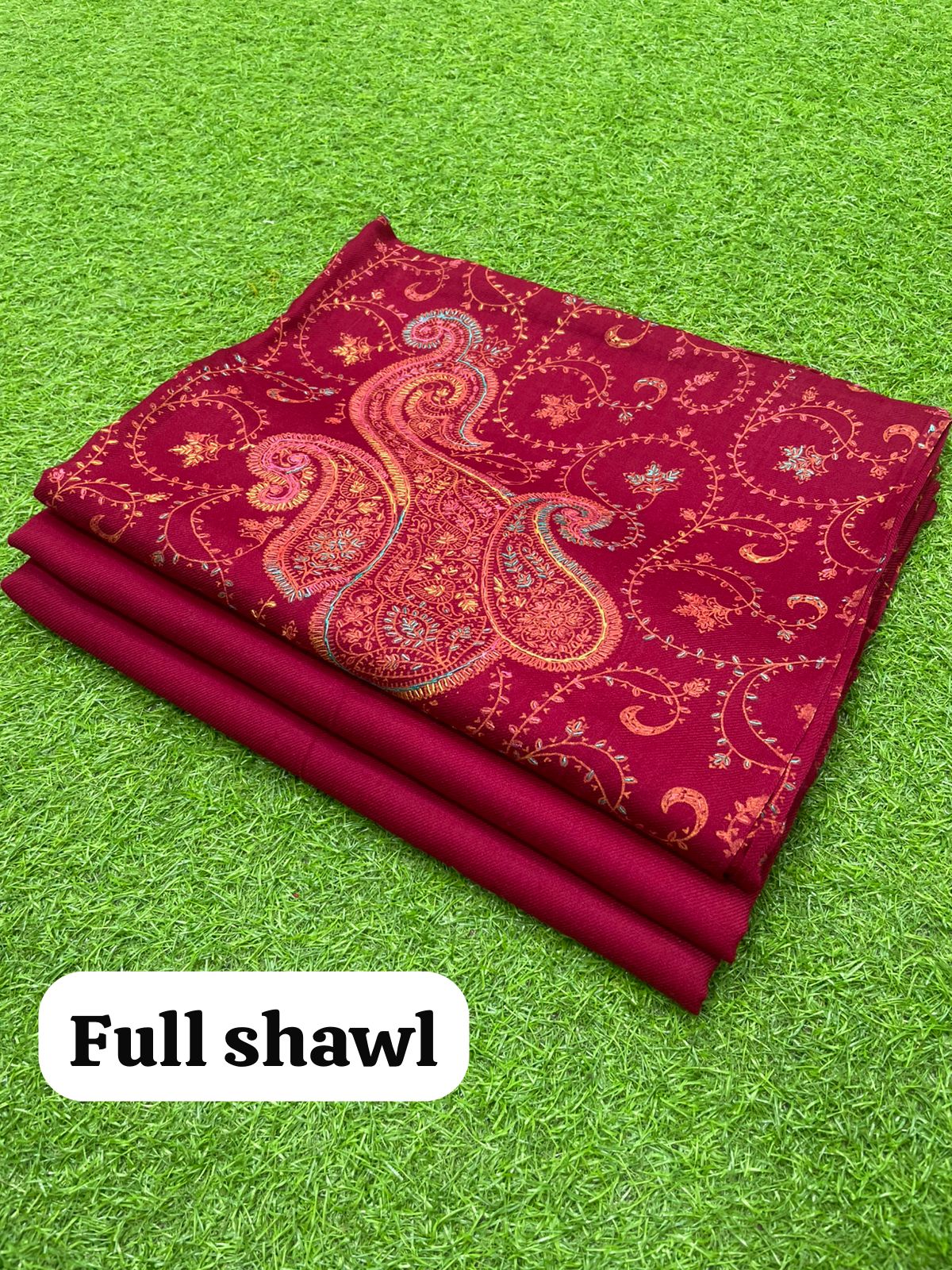 3 Piece Stitched Pashmina Dress With Embroidery Shawl - Ready To Wear