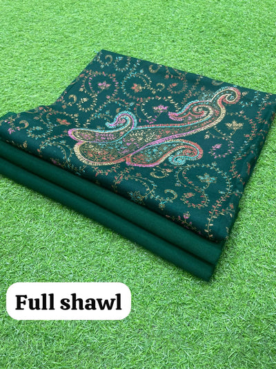 3 Piece Stitched Pashmina Dress With Embroidery Shawl - Ready To Wear