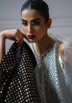 3 Piece Stitched Chiffon Embroidery Dress - Ready To Wear