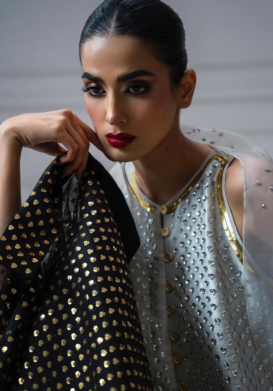 3 Piece Stitched Chiffon Embroidery Dress - Ready To Wear