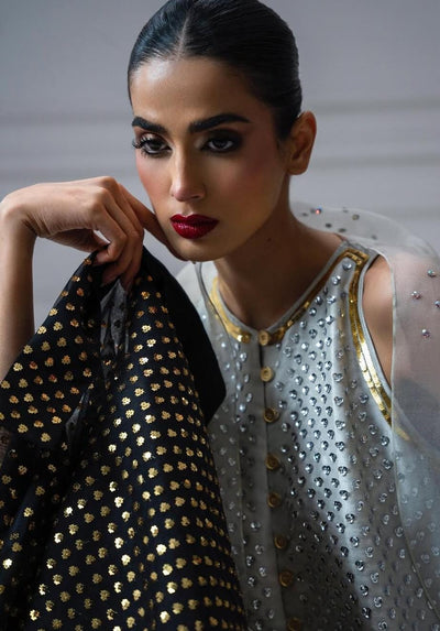 3 Piece Stitched Chiffon Embroidery Dress - Ready To Wear