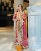 3 Piece Stitched Chiffon Dress - Ready To Wear