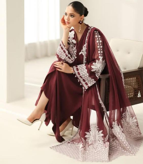 3 Piece Luxury Chiffon Dress - Ready To Wear