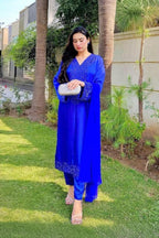 3 Piece Stitched Silk Dress - Ready To Wear