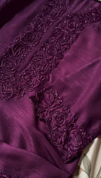 3 Piece Stitched Silk Dress - Ready To Wear