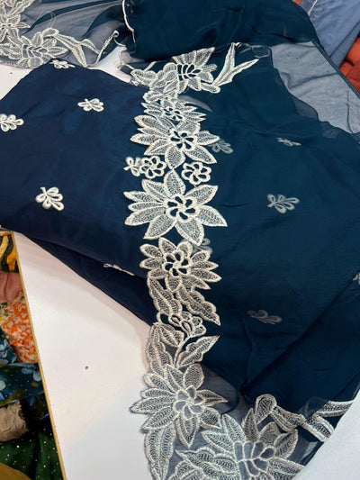 3 Piece Stitched Silk Dress - Ready To Wear