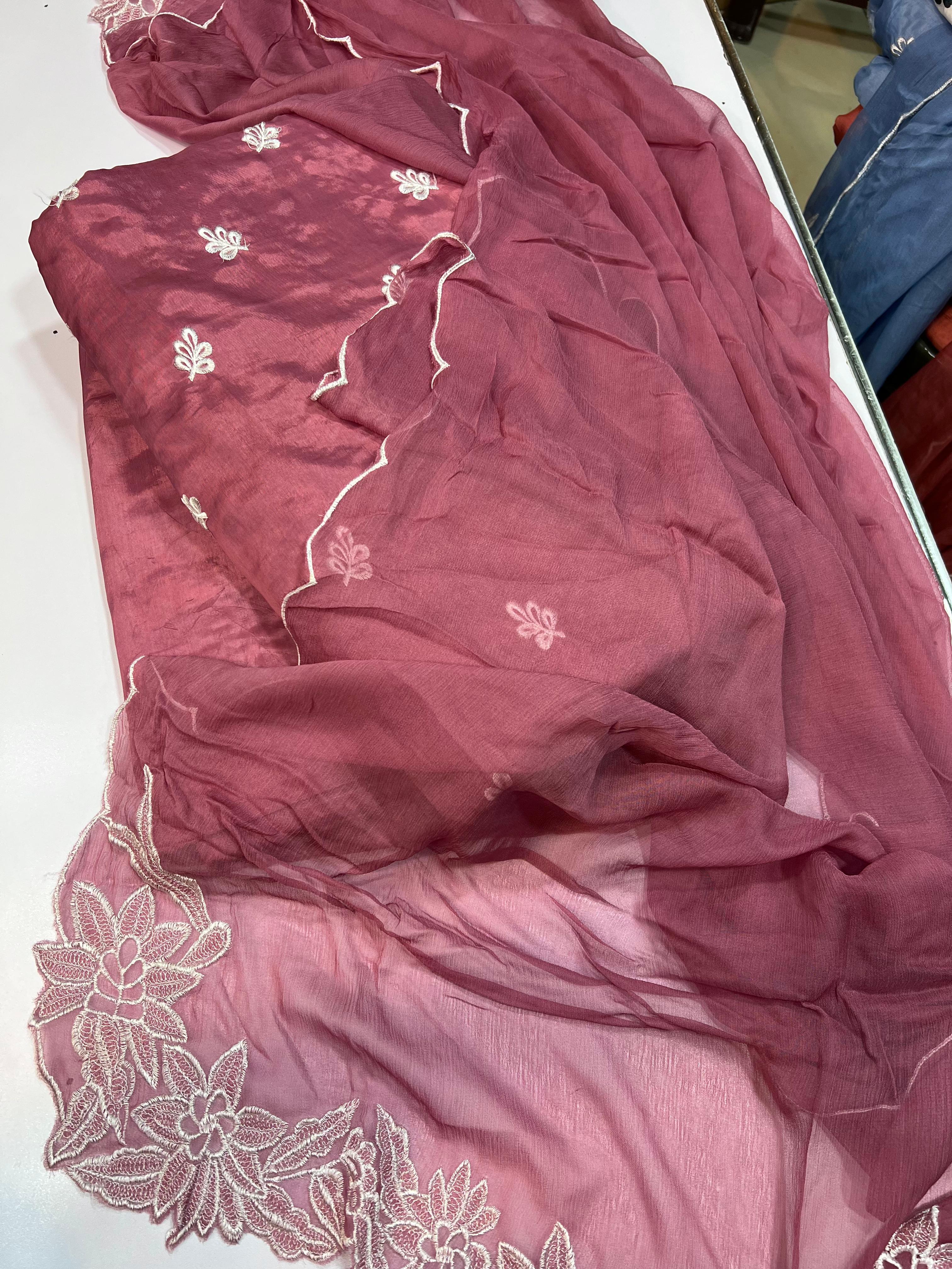 3 Piece Stitched Silk Dress - Ready To Wear