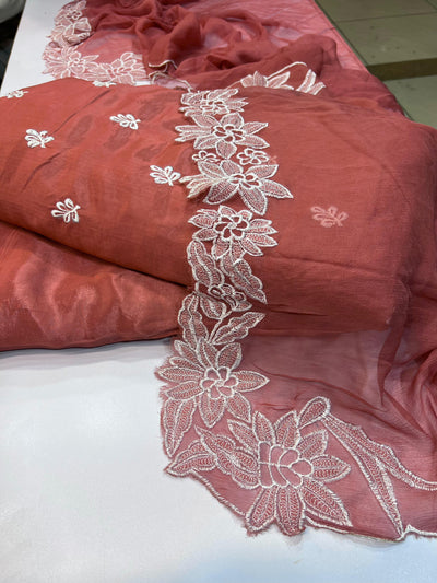 3 Piece Stitched Silk Dress - Ready To Wear