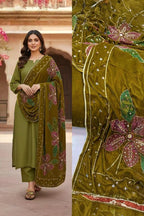 3 Piece Stitched Embroidery Dress - Ready To Wear