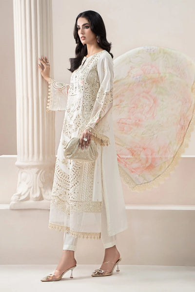 3 Piece Stitched Chikankari Embroidered Dress - Ready To Wear