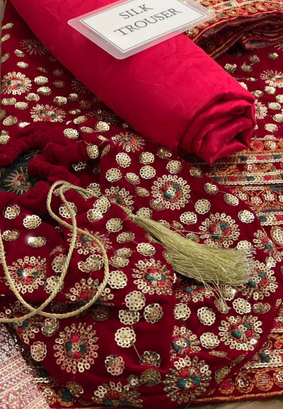 3 Piece Stitched Embroidered Dress - Ready To Wear