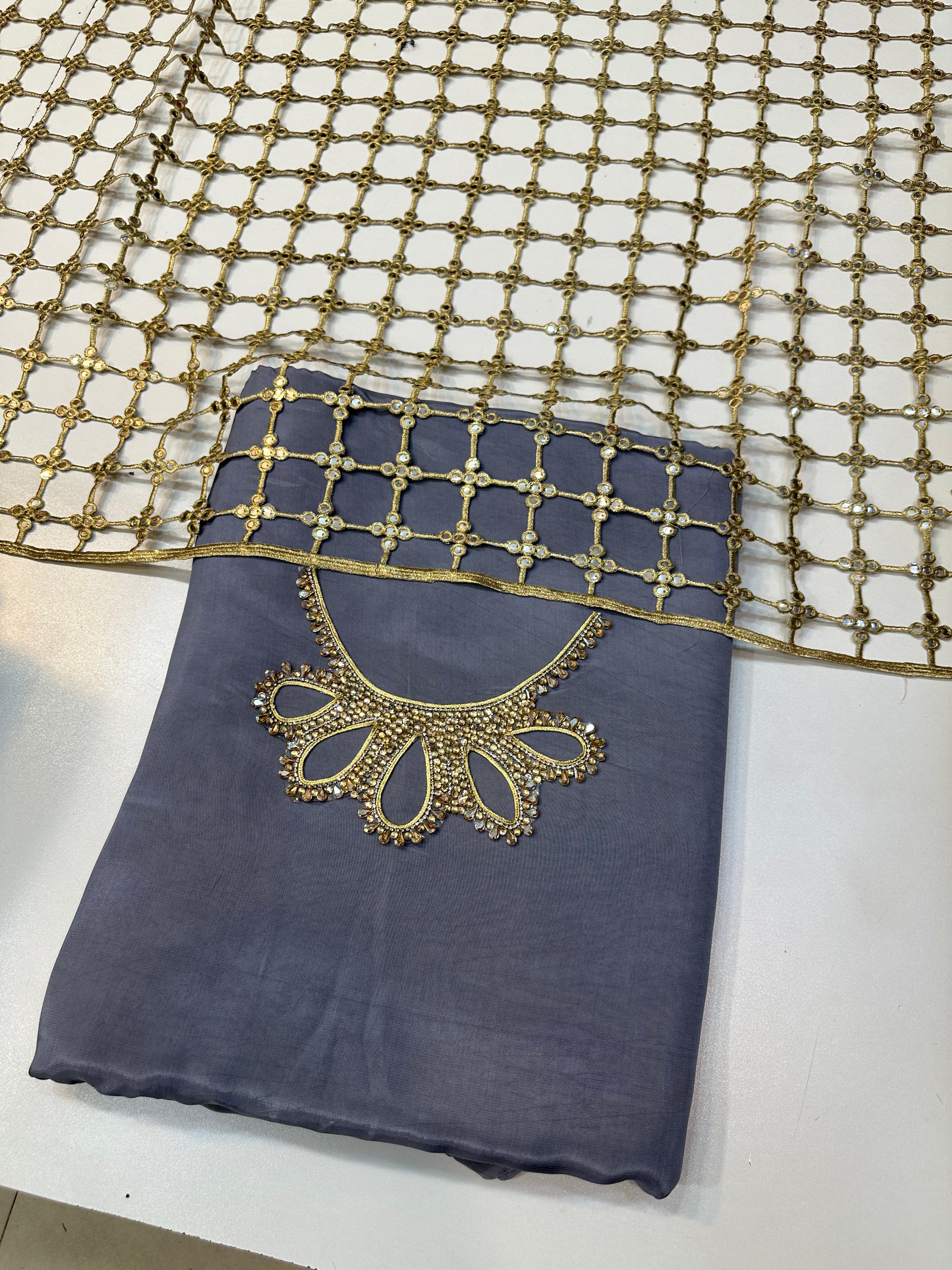 3 Piece Stitched Silk Dress - Ready To Wear