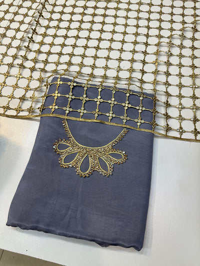 3 Piece Stitched Silk Dress - Ready To Wear