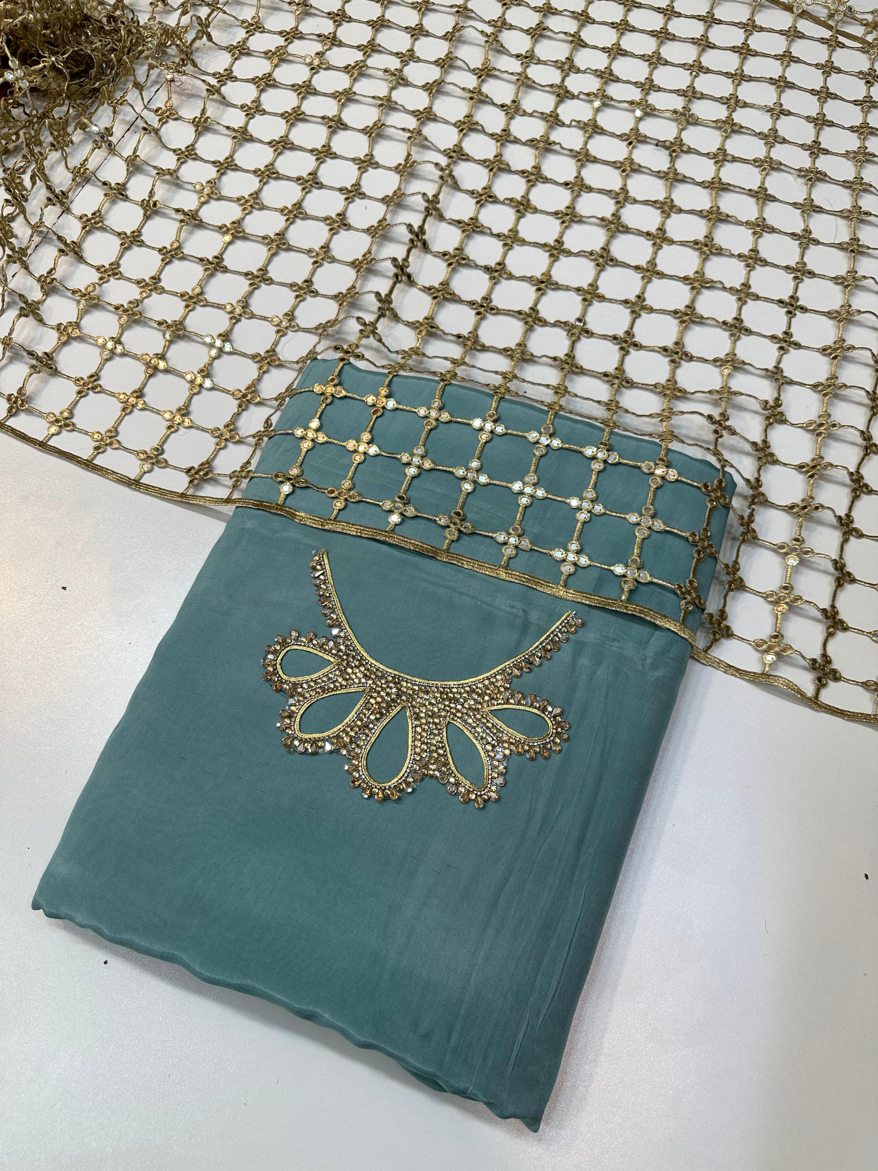 3 Piece Stitched Silk Dress - Ready To Wear