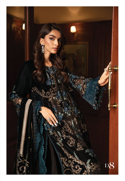 3 Piece Stitched Embroidery Velvet Dress - Ready To Wear