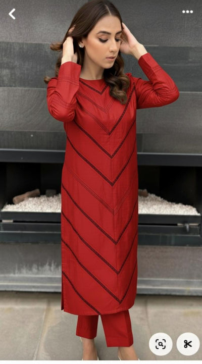 3 Piece Stitched Khaadi Fabric Dress - Ready To Wear