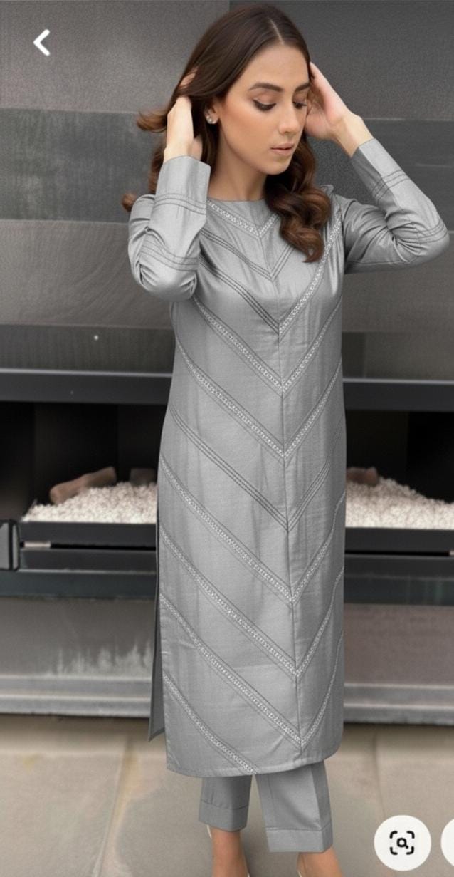 3 Piece Stitched Khaadi Fabric Dress - Ready To Wear