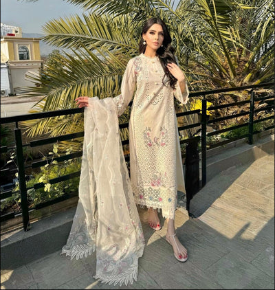03-Piece Chikankari Embroidered Suit