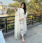 03-Piece Chikankari Embroidered Suit