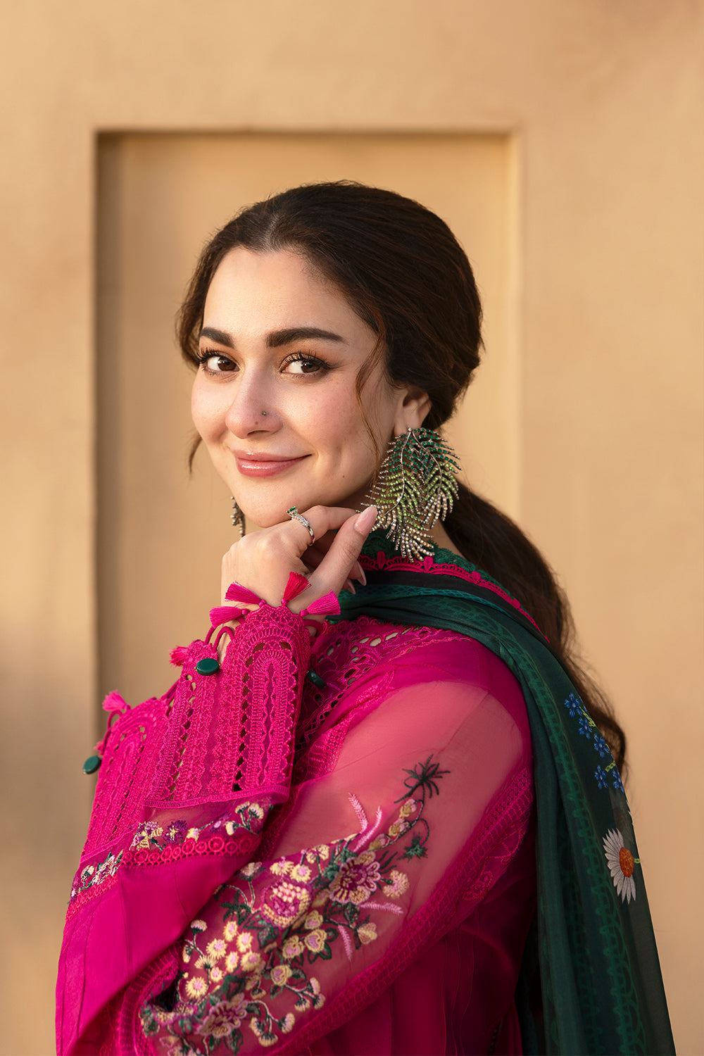 3 Piece  Stitched  Chicken Kari Lawn suit - Ready to Wear