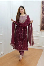 3 Piece Stitched Linen Dress - Ready To Wear