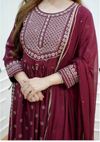 3 Piece Stitched Linen Dress - Ready To Wear