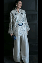 Embroidered Applique and cutwork dress